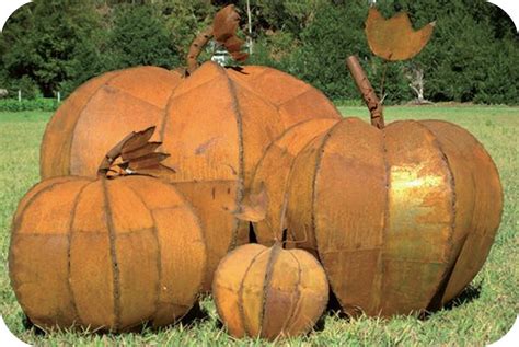 metal pumpkins for yard